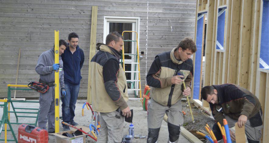 Construction d'une maison ossature bois à Ligné par Leduc Charpente