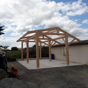 ossature préau bois leduc Charpente